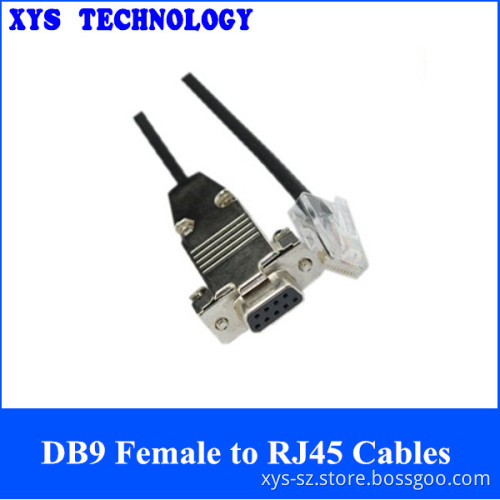 Metal Assembly Shell RS232 DB9 Serial to RJ45 cable,Professional Cables factory